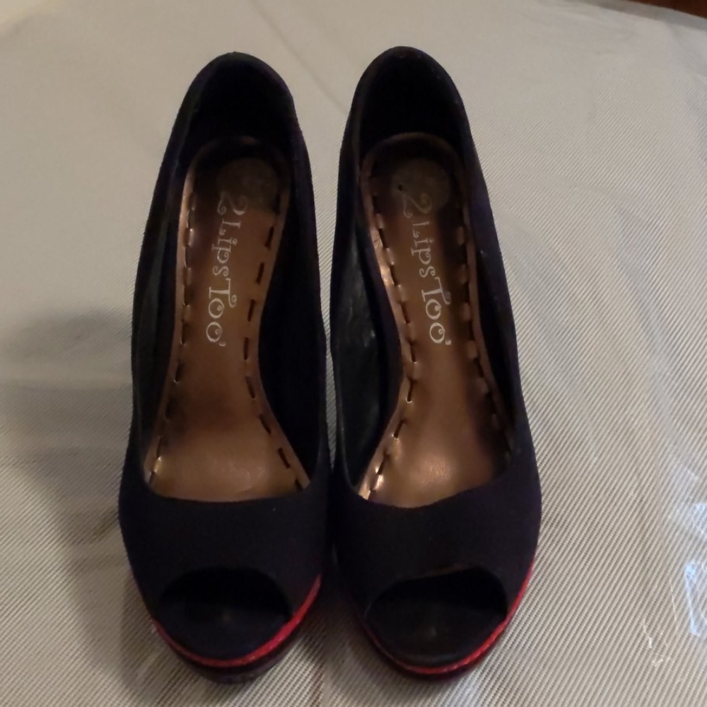 Black Open-toe Heels